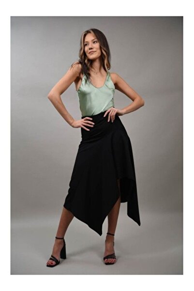 LUMİNA FUSTA LUNGA ASIMETRICA CHIARA M Negru