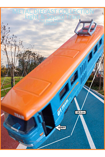 OYUNCAKSAHİLİ Tren Ful Metal Gövde Çekbırak Demir Lokomotif Tramway Ön Vagon Gerçekçi Farklı ışıklı Sesli