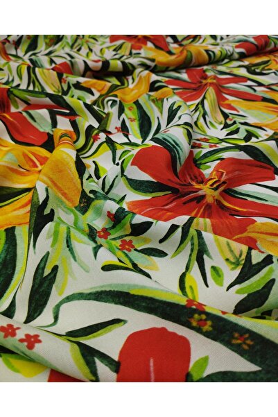 Kumaş Parça Зелений квітка граната в жовтих тонах, бавовна віскоза (ширина 14...