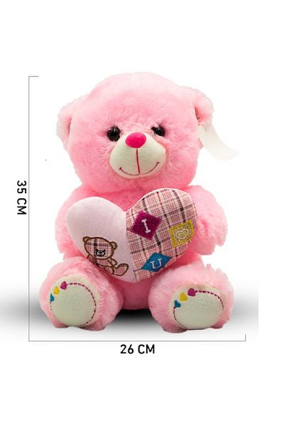 rexa Sweety Toys Pink Teddy Bear with “I ♥ U” Heart 35cm X 26cm