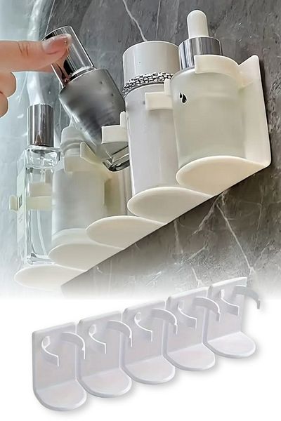omilife Adhesive Multi-Purpose Wall Shelf Spice Rack Soap Dish and Brush Holder Organizer