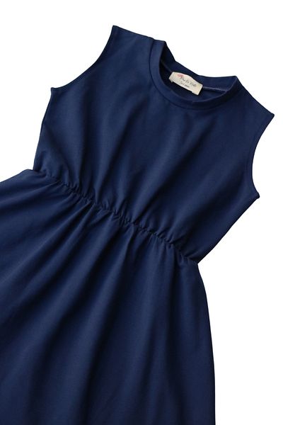 Parla Kids 0028 - Set rochie albastru bleumarin cu cataramă albă
