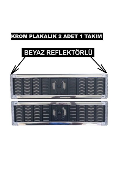 RENSA PLAKA ALTI PLAKALIK PLASTİK KROM BEYAZ REFLEKTÖRLÜ 2 ADET 1 TAKIM