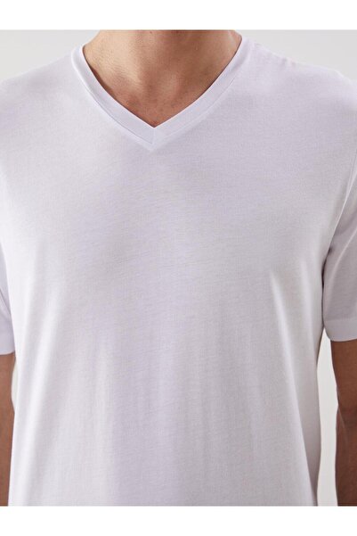 LC Waikiki Ανδρικό T-Shirt LCW με λαιμόκοψη V χτενισμένο βαμβακερό