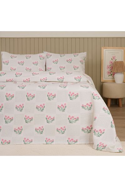 Evidea Soft Folky Double Pique Set - White / Pink