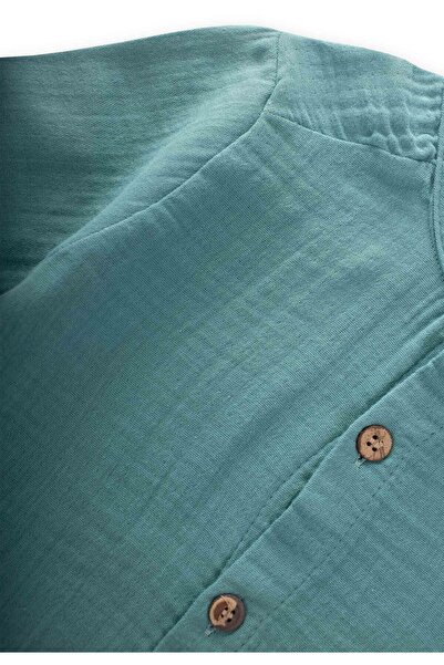 Cigit Muslin Shirt 2-10 Years Turquoise