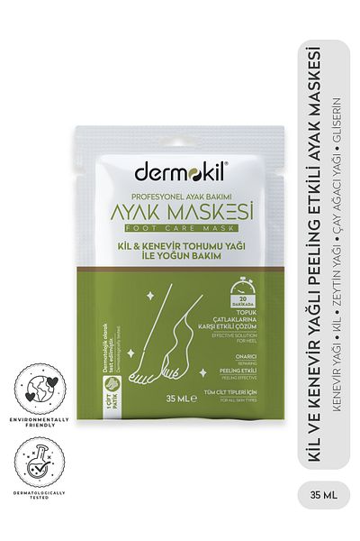 Dermokil 35 ml Foot Mask with Clay and Oil Peeling Effect