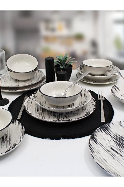 Arna Porselen Anka 48 Parça 12 Kişilik Yemek Takımı-Desenli