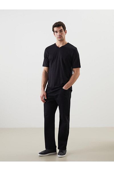 LC Waikiki Ανδρικό T-Shirt LCW με λαιμόκοψη V χτενισμένο βαμβακερό