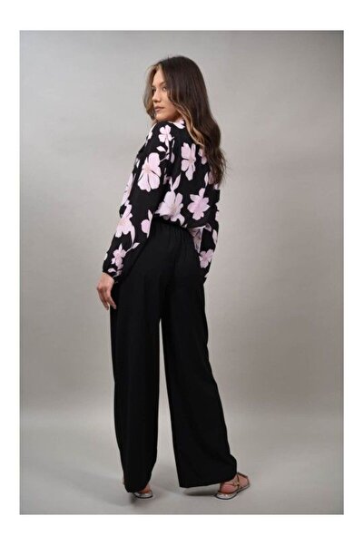 LUMİNA PANTALONI LUNGI CADERE USOARA CU ELASTIC IN TALIE FERRATO Negru S-M