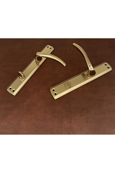 KOLDOOR Trim Titanyum Gold Lüx Aynalı Wc Banyo Kapı Kolu Sol Basar 1 Takım