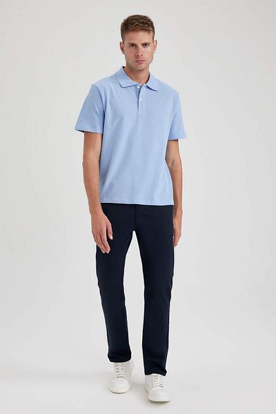 DeFacto Tricou polo din bumbac cu mânecă scurtă, cu croială normală B0643axns