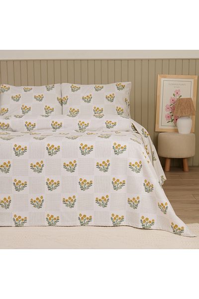 Evidea Soft Folky Double Pique Set - White / Yellow
