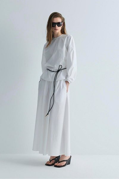 Suud Collection Λευκή φούστα Lara Flared