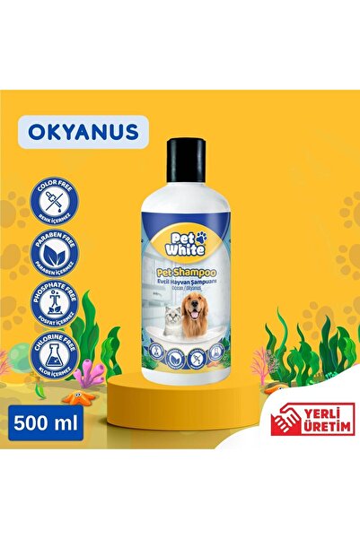 Pet White Kedi Köpek Evcil Hayvan Şampuanı Okyanus Kokulu 500 ml