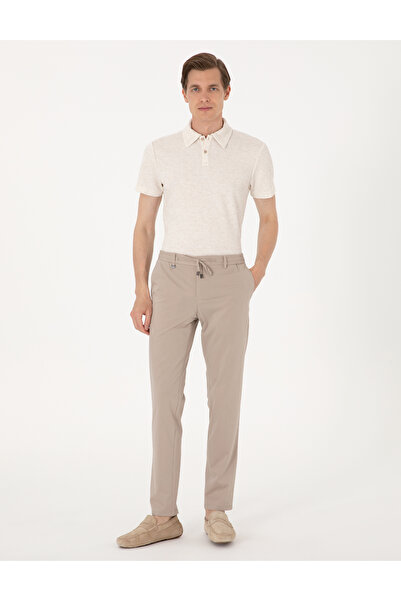 Pierre Cardin Bej Ex. Slim Fit Beli Lastikli Kordonlu Klasik Jogger Pantolon ...