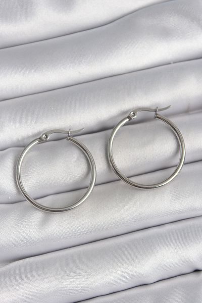 Skygo 316 Steel Silver Color 27 mm Hoop Model Women Earrings - Tj-Bkp10514