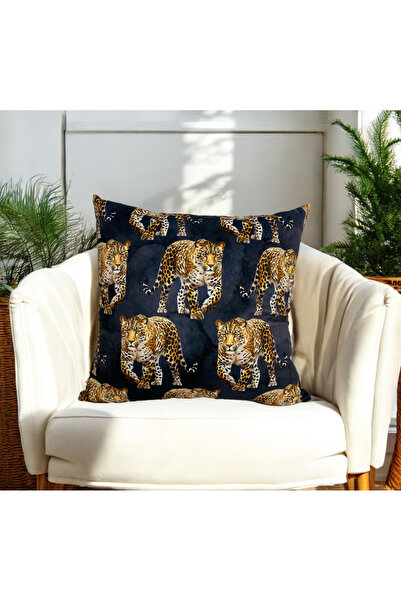 ASDİVA غطاء وسادة مزخرف بطباعة رقمية بنمط الفهد مقاس 45 × 45