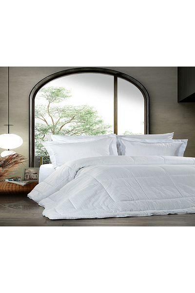 duvet Turkish summer bedspread, 100% cotton, double, 6 pieces - white