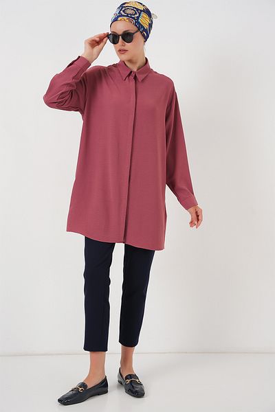 Bigdart Cămașă lungă pentru femei Tunica 5945 - Dusty Rose