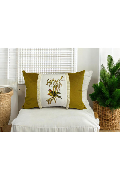 ASDİVA Bird Pattern Fringe Model Decorative Throw Pillow Case 40X60