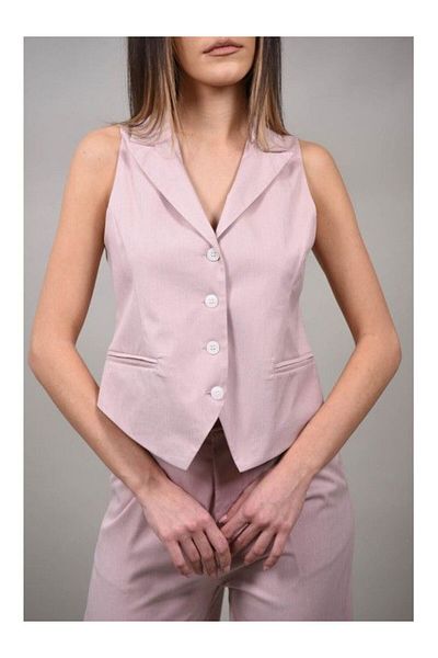 LUMİNA MINIMALIST BUTTONED VEST COMO S Baby Pink