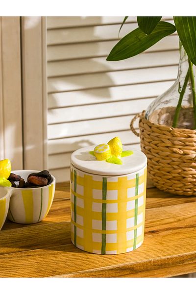 LC Waikiki Lcw Home Mixed Printed Ceramic Storage Container 17 cm