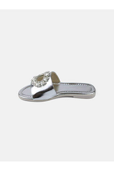 MAGGIO Women's Silver Color Stone Slippers