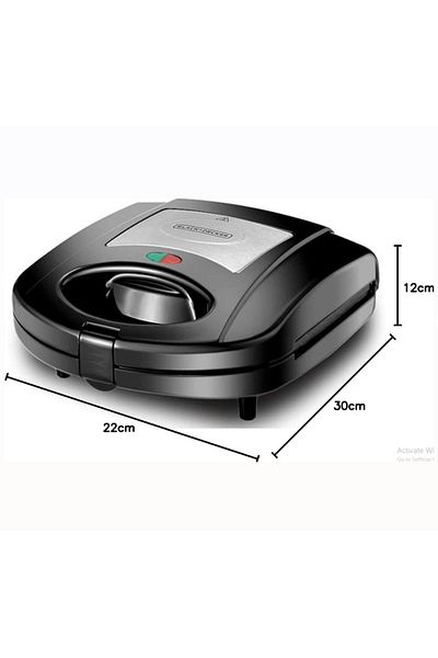 Black&Decker 3 In 1 Interchangeable Grill & Waffle& Sandwich Maker 650 - 780 W Ts2130-b5 Black