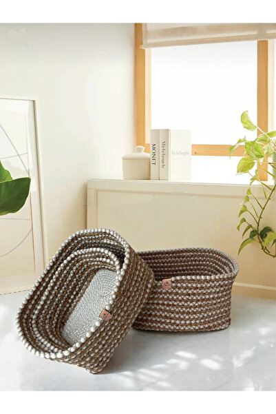Home Inn Home Textile 3-Piece Wicker Look Organizer Basket - Stain Resistant ...