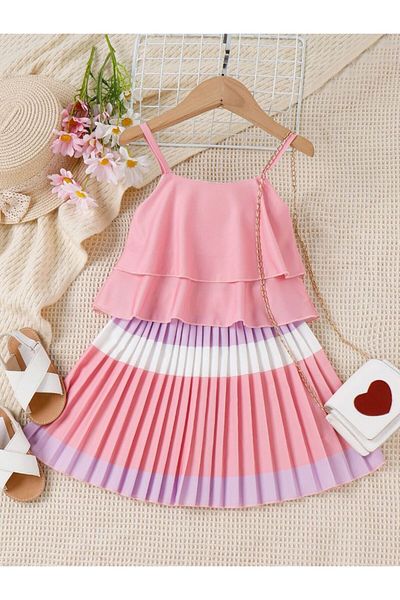 MODA GIRL'S SKIRT DOUBLE SET
