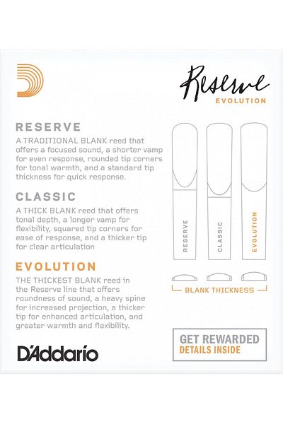 Daddario D'Addario Woodwinds Reserve Evolution Dce1025 Sib Clarinet Reed No:2.5