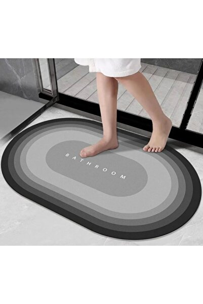 Genel Markalar Gri- Sihirli Paspas Su Emici Diatom Banyo Paspası Kayban Tabanlı Abdest Paspası 40 ✖️60