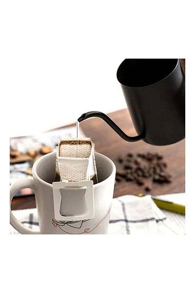 COOYA 500ml hand-made coffee kettle, long beak design, stainless steel, durable, with handle, black