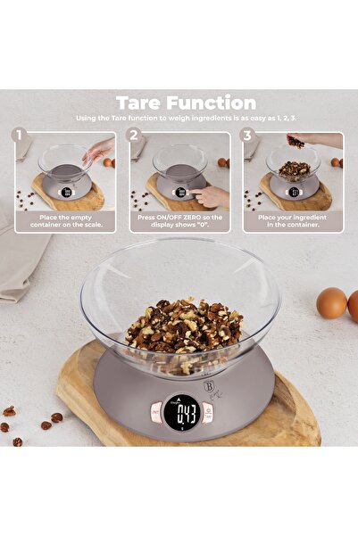 Berlinger Haus Kitchen Scale With Bowl Digital Lcd 5 Kg Taupe Collection
