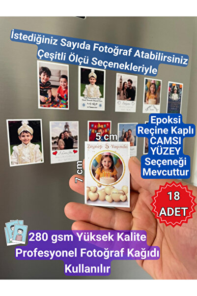 Magnetic Shop Kişiye Özel Yazılı Doğum Günü Temalı Resimli Magnet Yüksek Kali...
