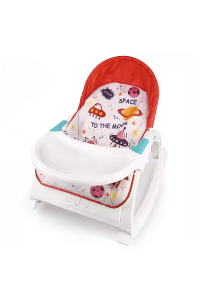 rexa كرسي هزاز للأطفال قابل للتعديل مع اهتزازات موسيقية آمنة ومحمولة مع صينية...