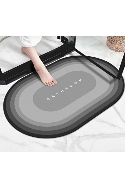Genel Markalar Gri- Sihirli Paspas Su Emici Diatom Banyo Paspası Kayban Tabanlı Abdest Paspası 40 ✖️60