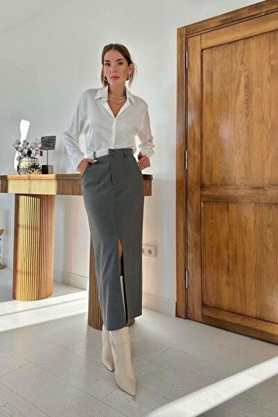 Markano Polyviscose Skirt with Gray Paw Garnish