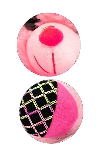 rexa Pink Plush Teddy Bear with Heart & Patterned Accents | 70 x 46 cm Soft Gift Toy