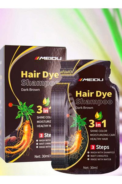 MEIDU 10pcs Hair Dye Shampoo Dark Brown for Grey Hair