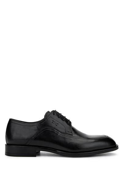 Tamer Tanca Men's Genuine Leather Black Leather Classic Shoes