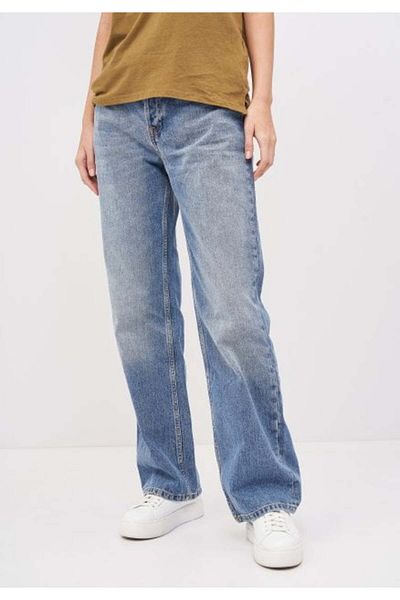 Intisimo Blugi boyfriend pentru femei, talie înaltă, marca Pull&Bear, albaștri - mărimea 32 (US 25)