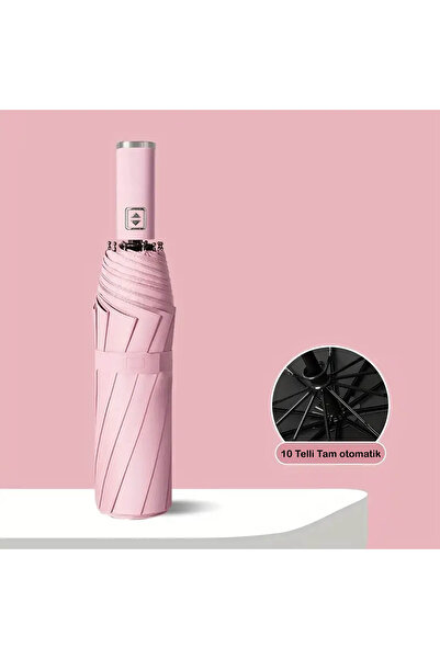 BELUGA Tam Otomatik UV Korumalı Şemsiye ( Tek Tuşla Aç / Kapat ) Pembe