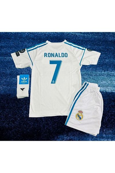 yenteks White Champions League Ronaldo 2018 Real.Madrid. Children's Jersey Set of 4