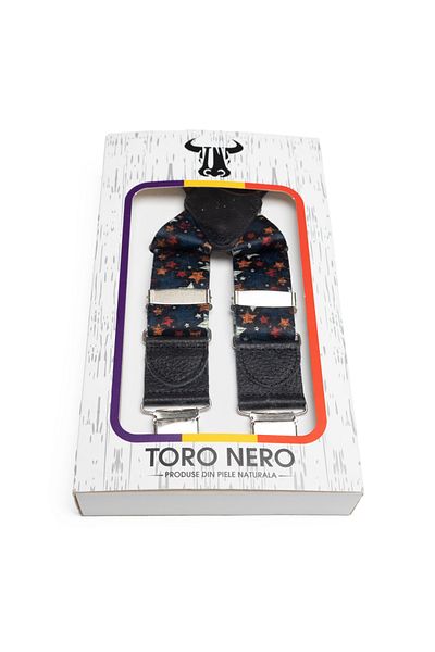 Toro Nero Bretele bărbătești albastre cu steluțe