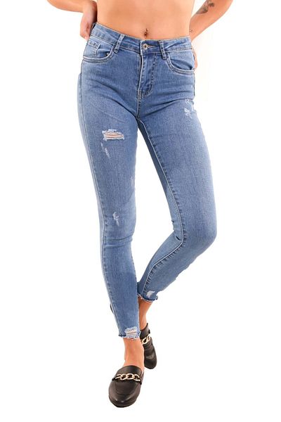 Intisimo Blugi, croială skinny, talie medie, albaștri - mărimea 32 (US 25)