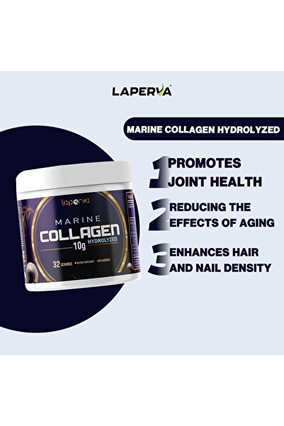 Laperva Marine Collagen Hydrolyzed, Unflavored, 330 Gm, Glowing Skin, Joint Health, And Anti-aging