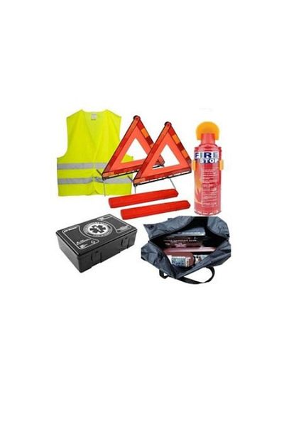 motor starter Kit Siguranta Auto Premium Omologat - 2 Triunghiuri reflectorizante, Stingator, Trusa de prim ajutor