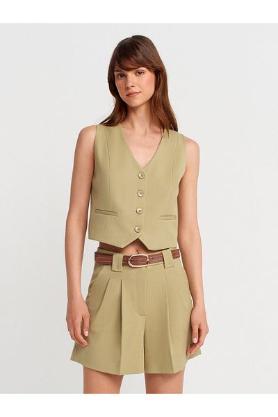 Dilvin 60587 Short Custom Made Vest-Çağla